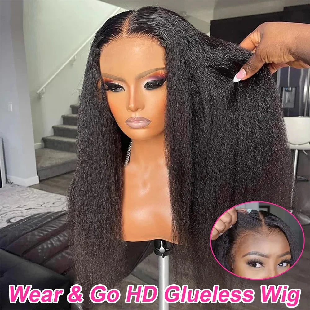 ✨Luxe Yaki Straight HD Lace Wig – Glueless Human Hair (Natural Texture)