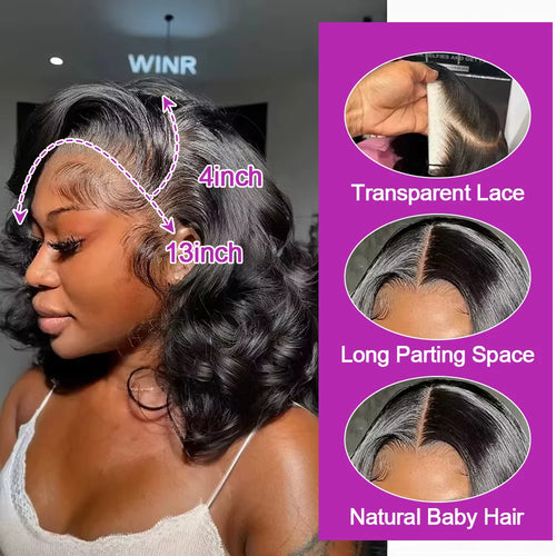 HD Lace Glueless Bob Wig - Pre-Cut Deep Wave Human Hair Wig