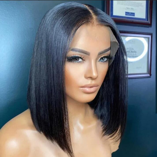 ✨Luxe Glueless Bob Wig – 100% Human Hair HD Lace Closure (4x4) Pre-Plucked